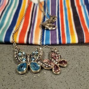 Brighton Butterfly Reversible Necklace with Swarovski Crystals